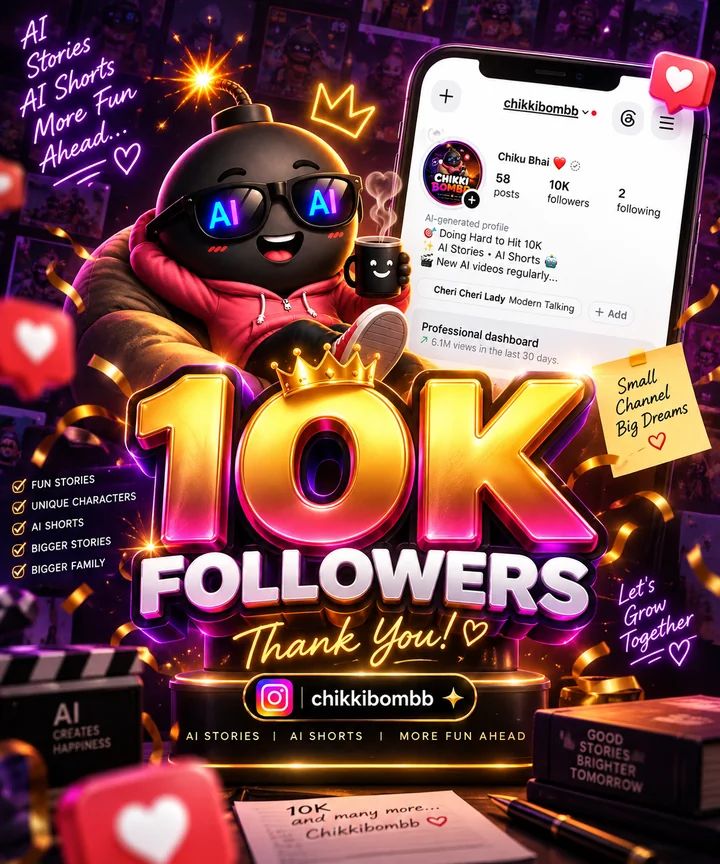 chikkibombb celebrating 10,000 Instagram followers with its bomb mascot